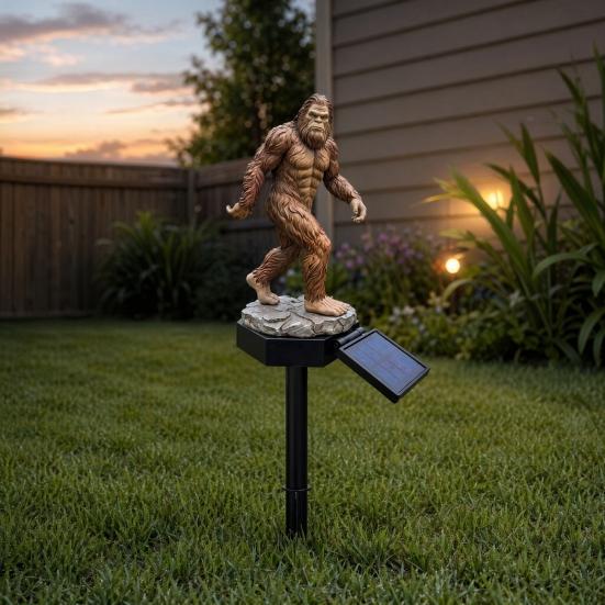 Sasquatch Solar Garden Light, Sasquatch Statue Solar Light with Stake, Outdoor Waterproof Pathway Light for Yard Patio Lawn Porch Decor
