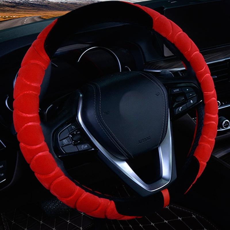 

Плюшевая оплетка на руль автомобиля, чехол на ручку из флока, универсальный, теплый и нескользящий, для осени и зимы 38cm