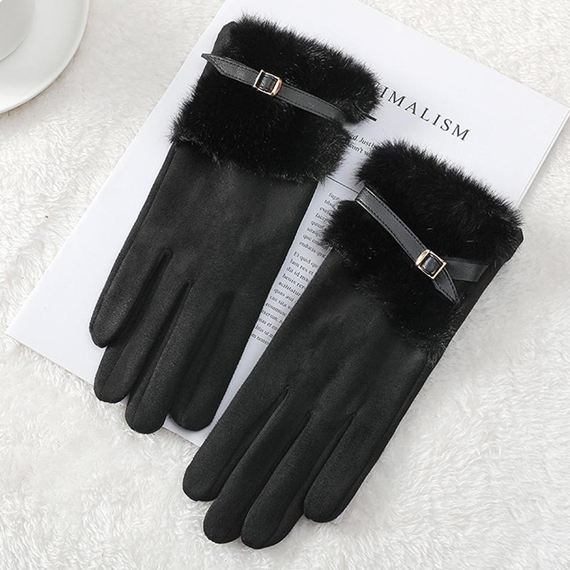 

Модные Универсальные Зимние Перчатки Теплые Перчатки С Полным Сенсорным Экраном Для Уличного Велосипеда и Лыж Ветрозащитные Полные Перчатки Для Женщин чёрный