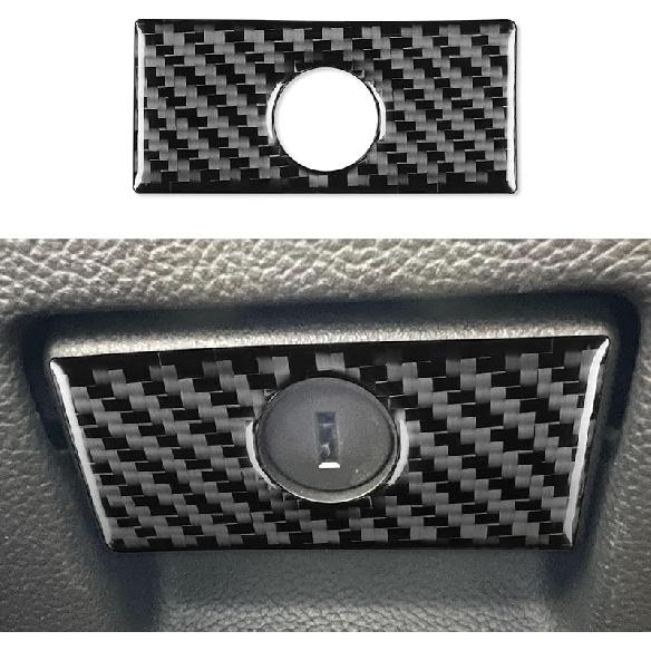 2 Stück Radio-Konsolen-Panel Kohlefaser-Aufkleber-Abdeckungs-Kit AC-Knopfrahmen für Infiniti G37 2008-2013 G35 2007-08 G25 2011 2012 Q60 2014 2015 (Stil B.)