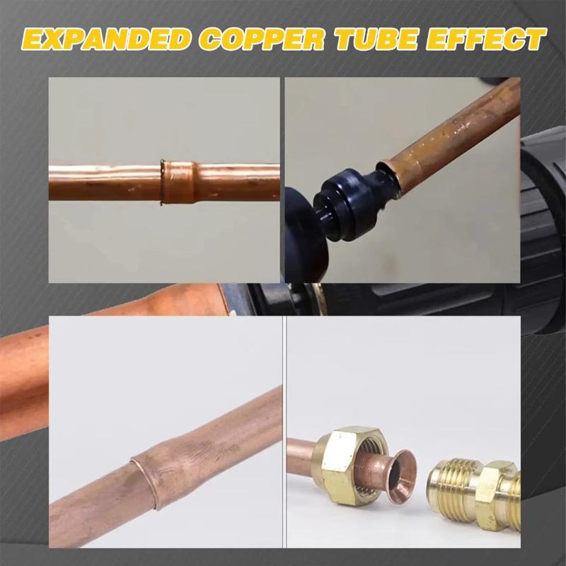 5 In 1 Air Conditioner Copper Pipe Expander Swaging Drill Bit Set Swage Tube Expander Soft Copper Tubing Tools or HVAC Repair