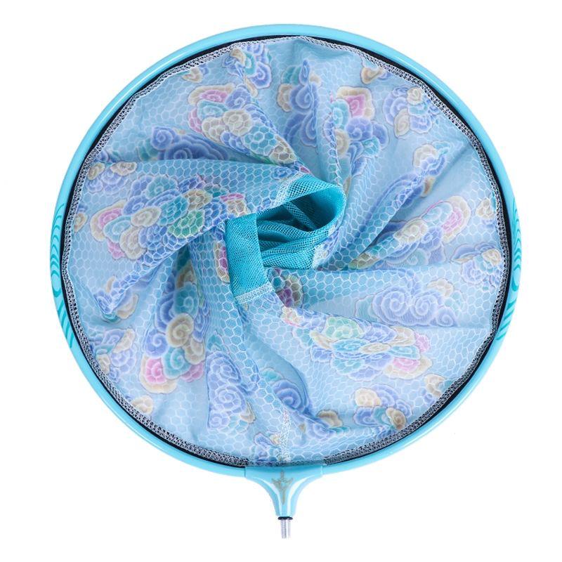 Black Aluminum Alloy Mesh Detachable Round Landing Net - Anti-Snag & High Imitation Carbon Fiber for Competition and Wild Fishing.