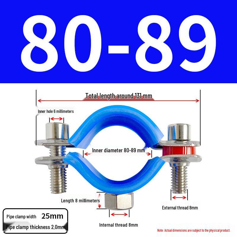 Stainless Steel Pipe Clamp Bracket with M8 Nut for Cable and Gas Pipes