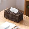 Wicker Tissue Box, Rectangular Decorative Tissue Holder, Increase Capacity Facial Tissue Holder, for Bathroom Living Room Car