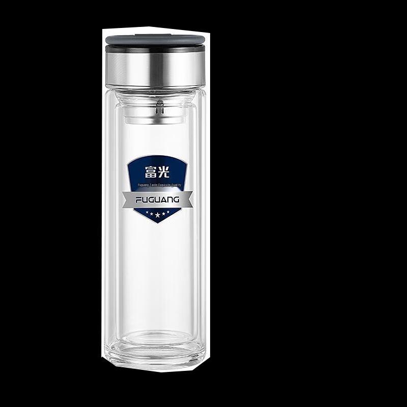 FUGUANG Mingchuan 300ml Double-Layer Handle Glass Cup