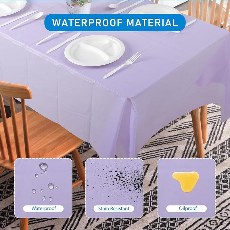 Plastic Disposable Solid Color Tablecloth Cover Cloth Wipe Clean Rectangle Party Wedding Christmas Birthday Wedding Christmas