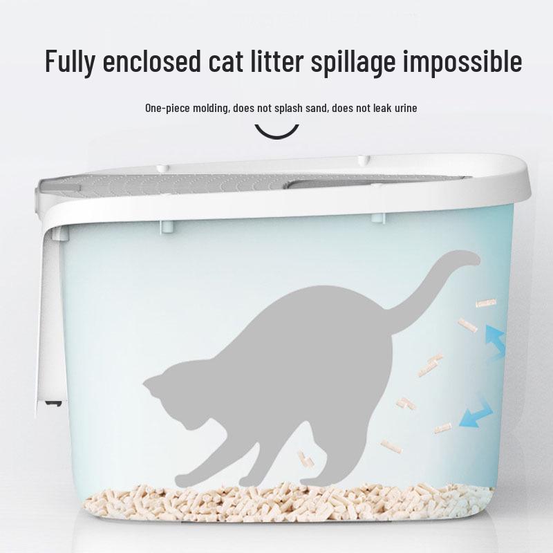 Extra Large Enclosed Cat Litter Box - Odor-Proof, Anti-Splash & Anti-Tracking, Top Entry