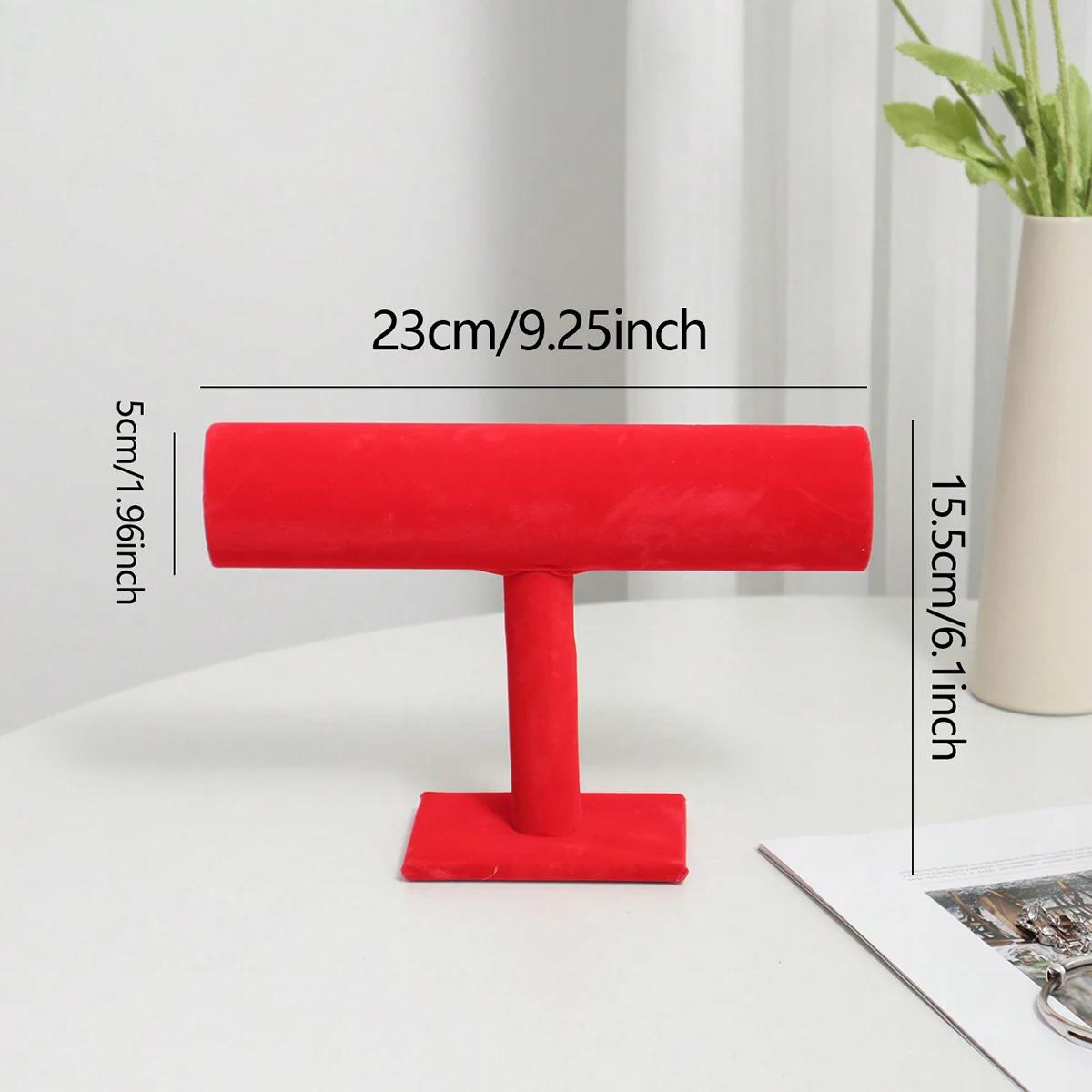 

1pc Suede desktop counter jewelry display rack, vertical storage rack for household bracelets and necklaces, high-end, simple яскраво-червоного кольору