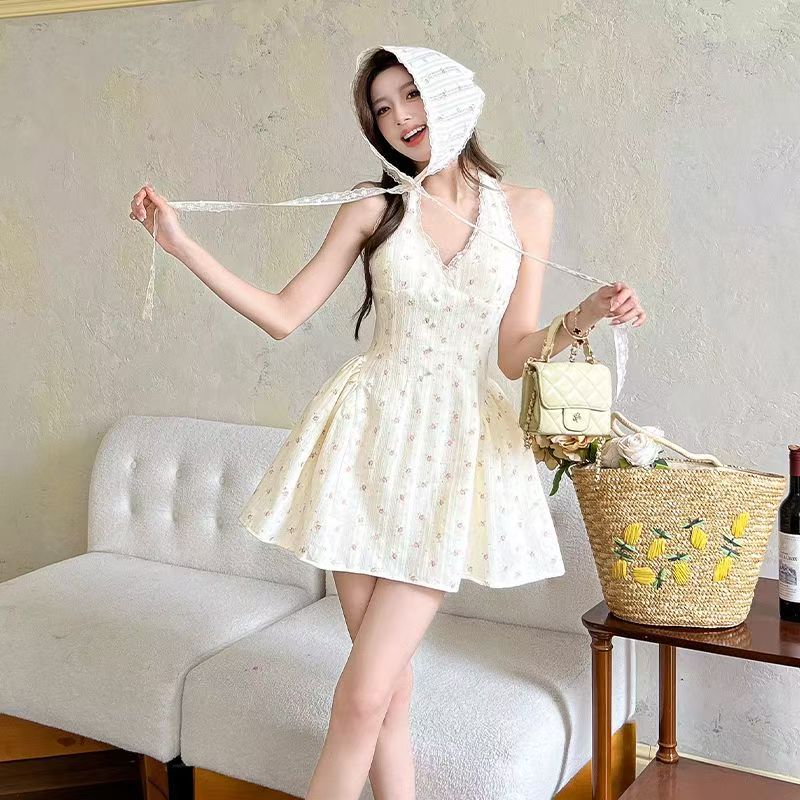 Dopamine New Dress Sweet and Spicy Neck Dress Internet Celebrity Small First Love Fresh Explosion First Love