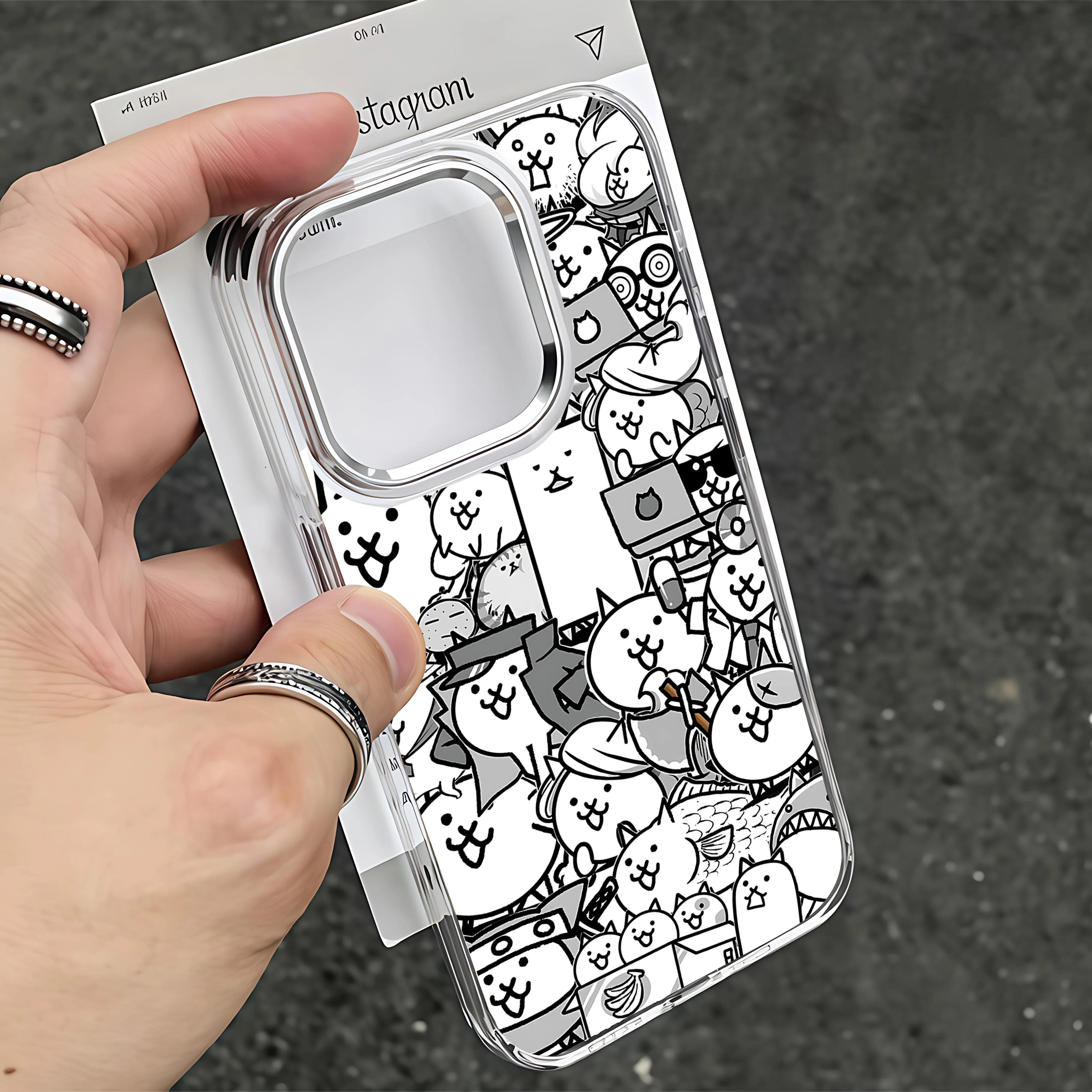 

The BattleS Cats Phone Case For iPhone 17e 17 16e 16 15 14 13 12 11 mini Pro Max X XR XSMAX 8 7 Air Plus Transparent Soft Cover iPhone 11
