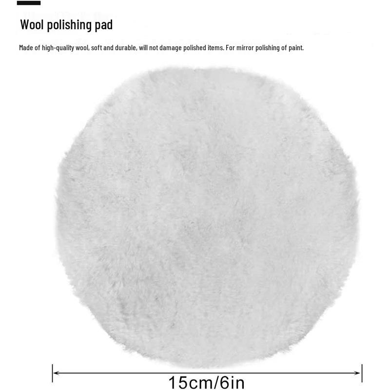 Wool Polishing Pad Set: 6 & 7 Inch, 7-Piece Self-Adhesive Waxing & Beauty Wheel