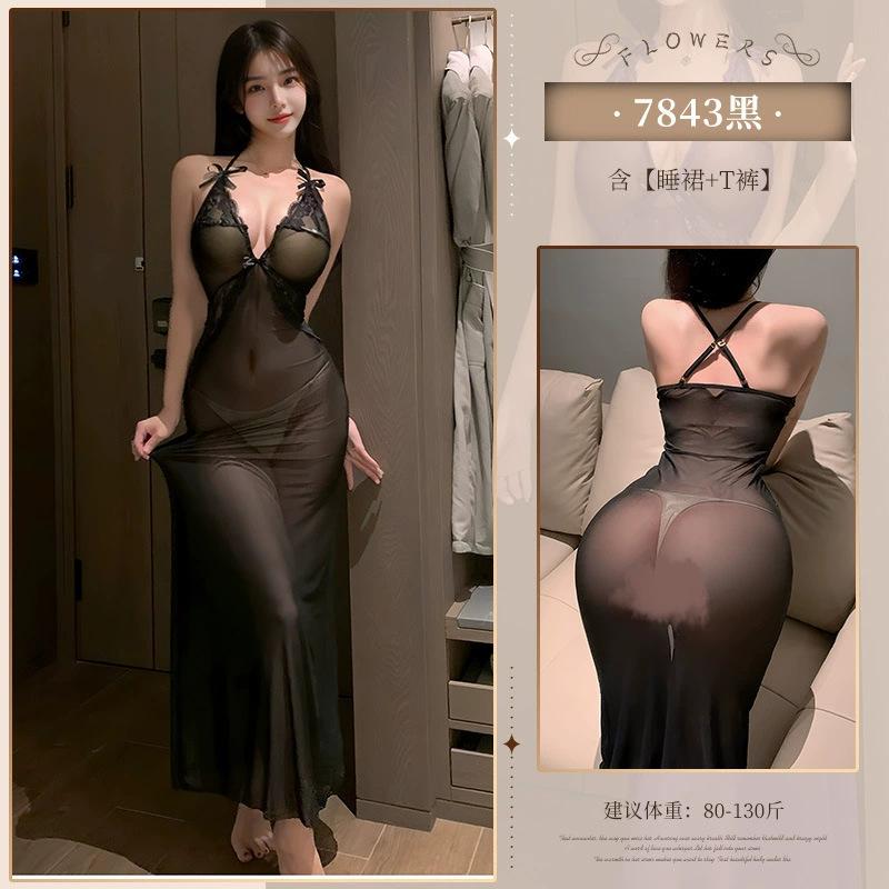 Sexy underwear women's stockings open crotch temptation purple long no-take mesh