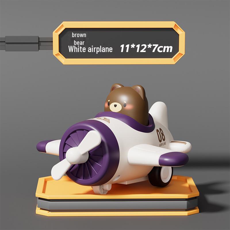 Inertia Pull-Back Airplane Push Toy for Boys and Girls Ages 0-2