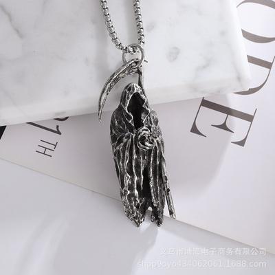 Collana versatile con teschio della morte per uomo e donna