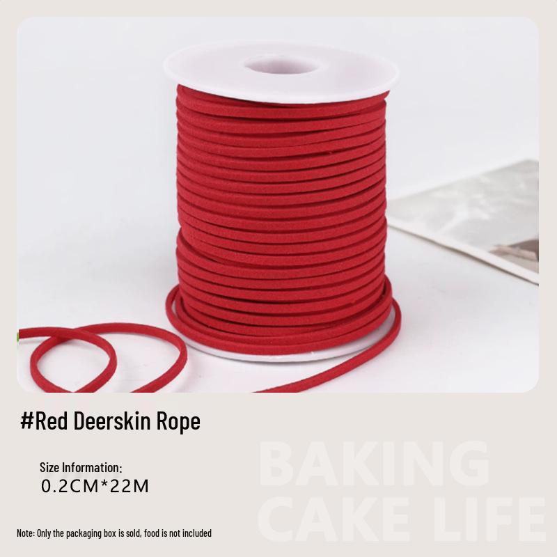 Korean Suede Leather Ribbon with Rope for Flower Packaging, Gift Wrapping, Cake Decoration, and Velvet Tie.
