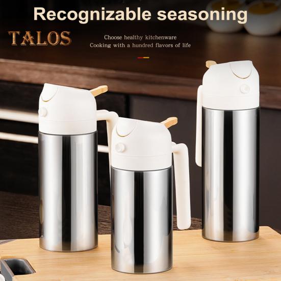 2-In-1 Stainless Steel Olive Oil Dispenser And Sprayer 360ml/430ml/500ml Food-grade Oil Mister Spray Bottle for Kitchen Cooking Air Fryer Frying BBQ