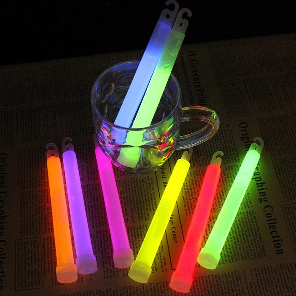 30pcs Glow Light Sticks Waterproof Military Concert Party Light Stick with Hook Camping Hiking Walking Festival Supplies
