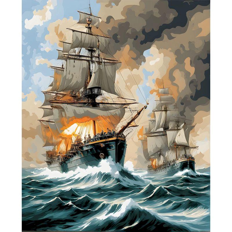 CHENISTORY Hand Painting Sailboat In Bedroom Living Room Landscape Painting By Numbers Kit DIY Artwork Canvas Home Decoration
