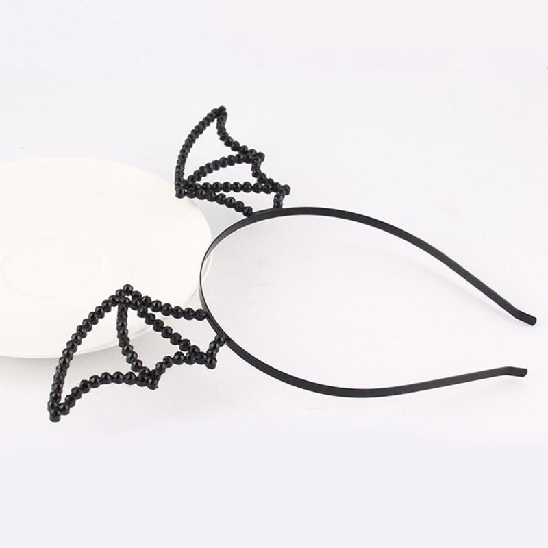 Shinning Bat Wing Headband Rhinestone Hair Hoop Halloween Party Headpiece Cosplay Animes Character for Woman Teens