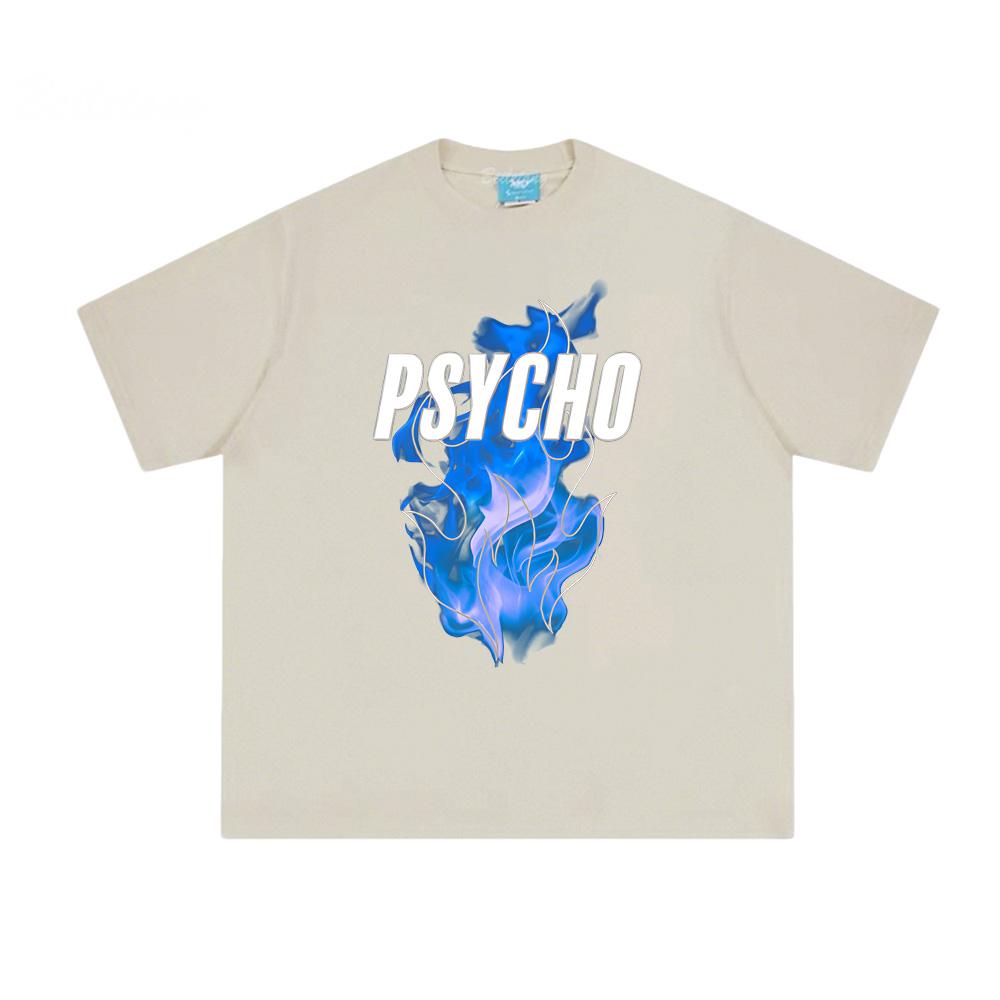Psycho Blue Reflective Tee Dave 2026 NEW Hip Hop Graphic Printing T Shirt Summer 100% Cotton Vintage Punk Tops