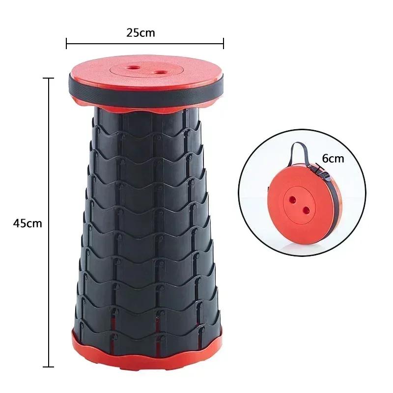 2025 Portable Folding Telescopic Stool Lightweight Plastic Subway Queuing Chair And Outdoor Camping Fishing With Carry Bag