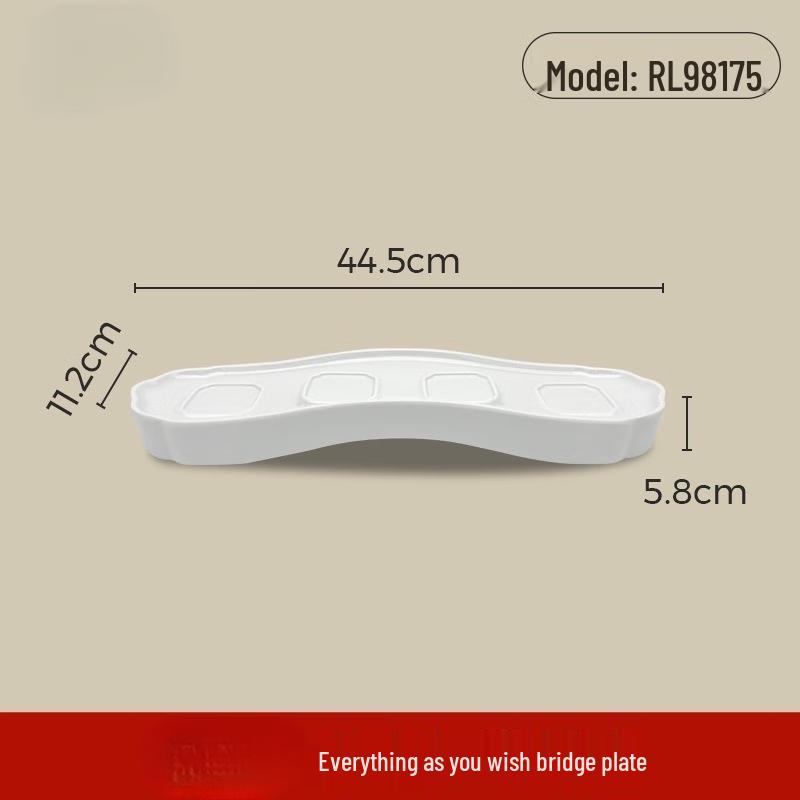 

White Melamine All Wishes Come True Bridge Plate