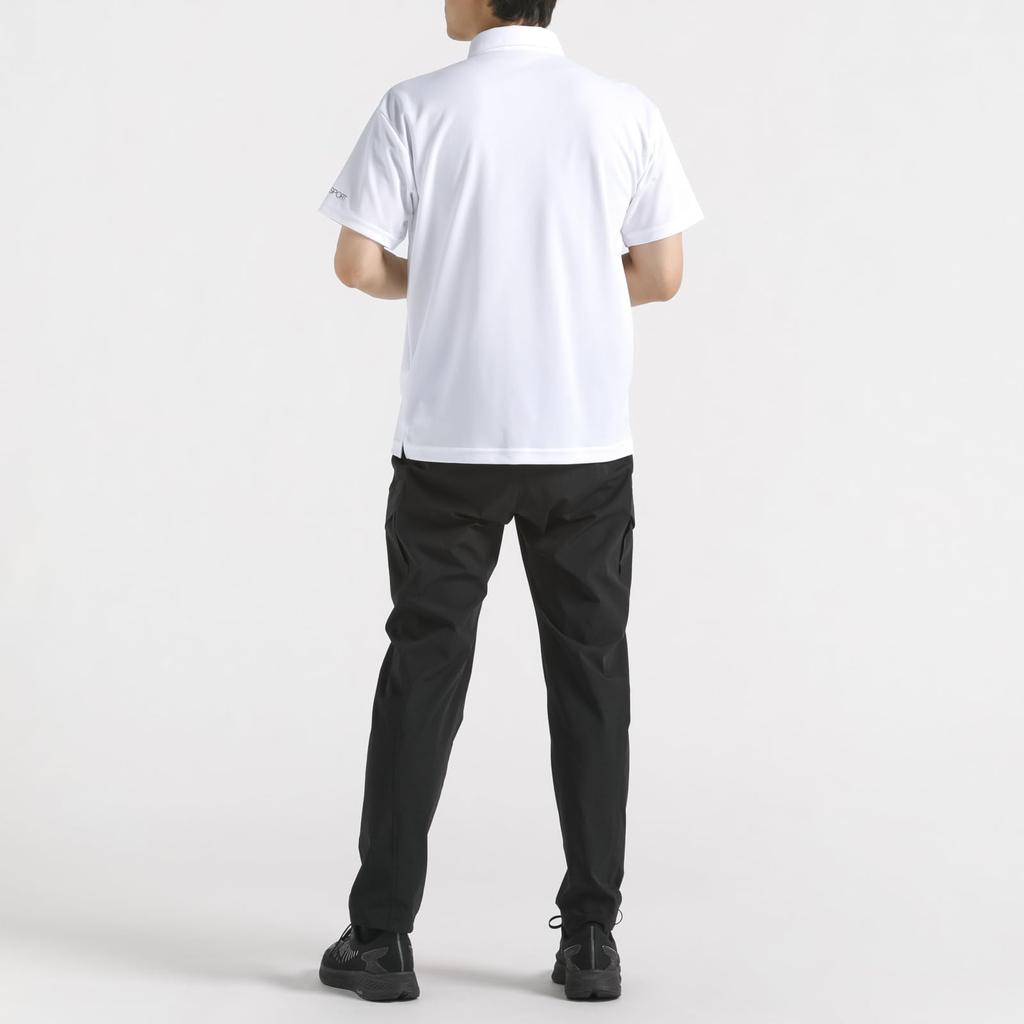 DESCENTE Polo Short Simple Size L Shirt, Sleeve, Button-Down, Sweat-Wicking, Quick-Drying, Design, Unisex, WH00(ST4FHSZ1MB),