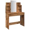 Makeup Table with Mirror Rustic Wood Look 96 x 39 x 142 cm