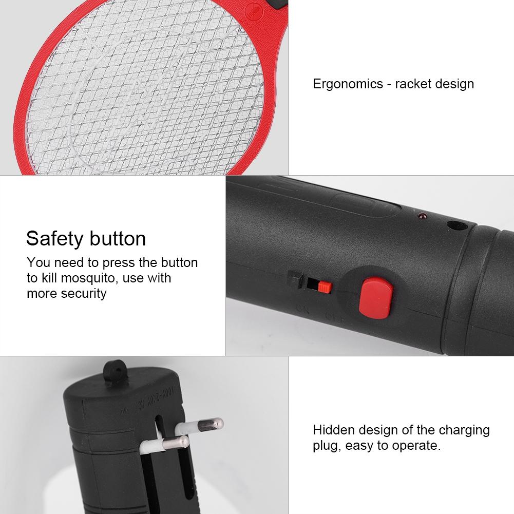Scacciamosche Elettrico Ricaricabile Senza Fili Zapper Zanzare Racket Insetti Uccisore Scacciamosche Elettrico Scacciainsetti Elettrico