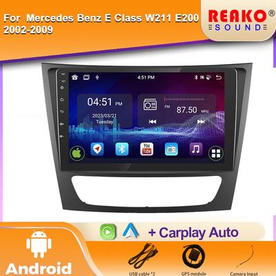 Autoradio Android, lecteur multimédia, 4G, Carplay, GPS, stéréo, FM, pour Mercedes Benz Classe E W211 (2002-2009) W219, W463, W209