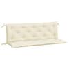 VidaXL Set of 2 Garden Bench Cushions, Bench Cover with Tie Strings, Waterproof Outdoor Cushion, White 361699