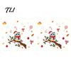 Creative Gift for Friends Cute Christmas Owl Window Sticker, Snowy Branch Candy Glass Decal, Waterproof Self Adhesive Seasonal Wall Art Xmas