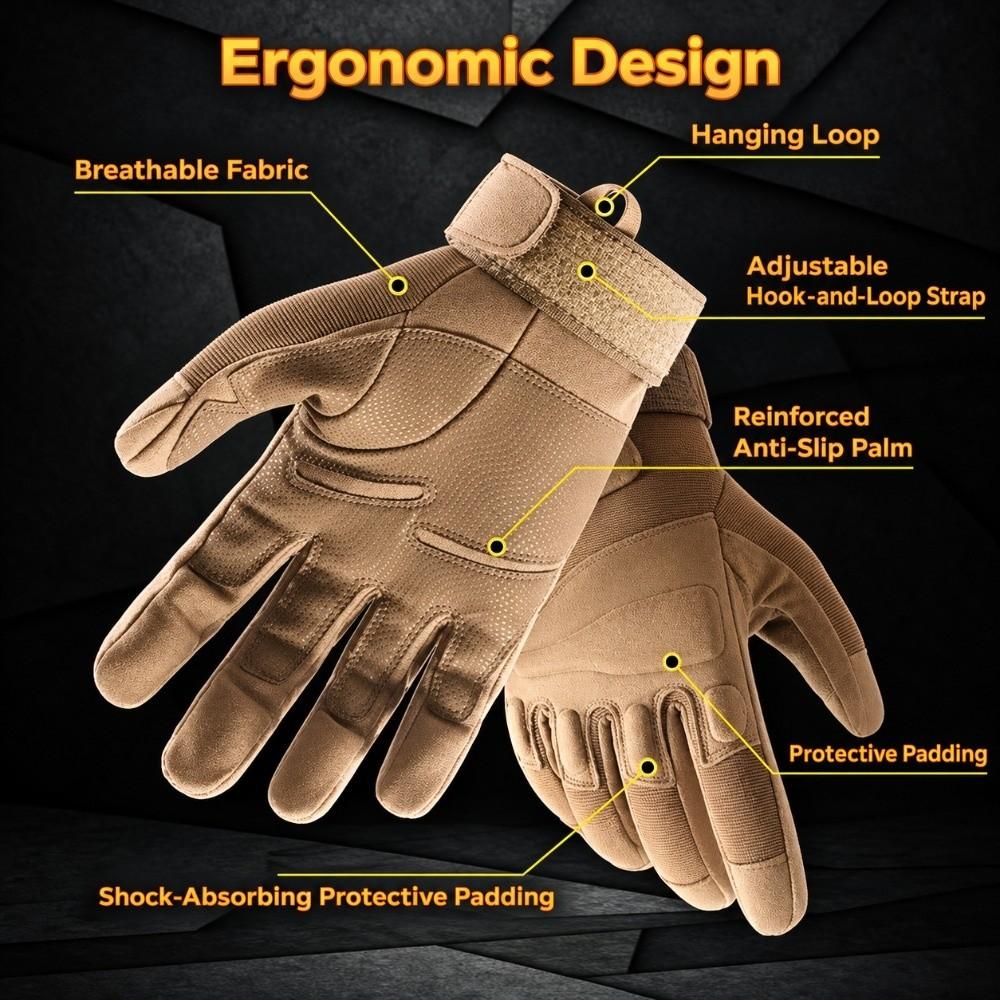Protective Full Finger Gloves Anti Slip Outdoor Sports Gloves Durable Cycling Gloves  Rock Climbing