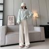 Mousse Wide-leg Pants for Women's In Autumn and Winter New High-waisted Slimming Straight-leg Pants for Women Dopamine Loose Casual Pants for Women