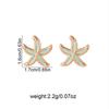 Starfish Enamel Titanium Steel Stud Earrings - Beach Ocean Style for Women, European-Inspired Stainless Steel Ear Ornaments