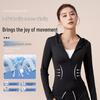 Herbst/Winter Hohelastische Slim-Fit Kapuzen-Yoga-Jacke für Damen