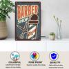 Classic Barber Shop Vintage Tin Signs Decorative Metal Plaque Metal Retro Wall Plates Salon Haircut and Shave Poster Wall Decor