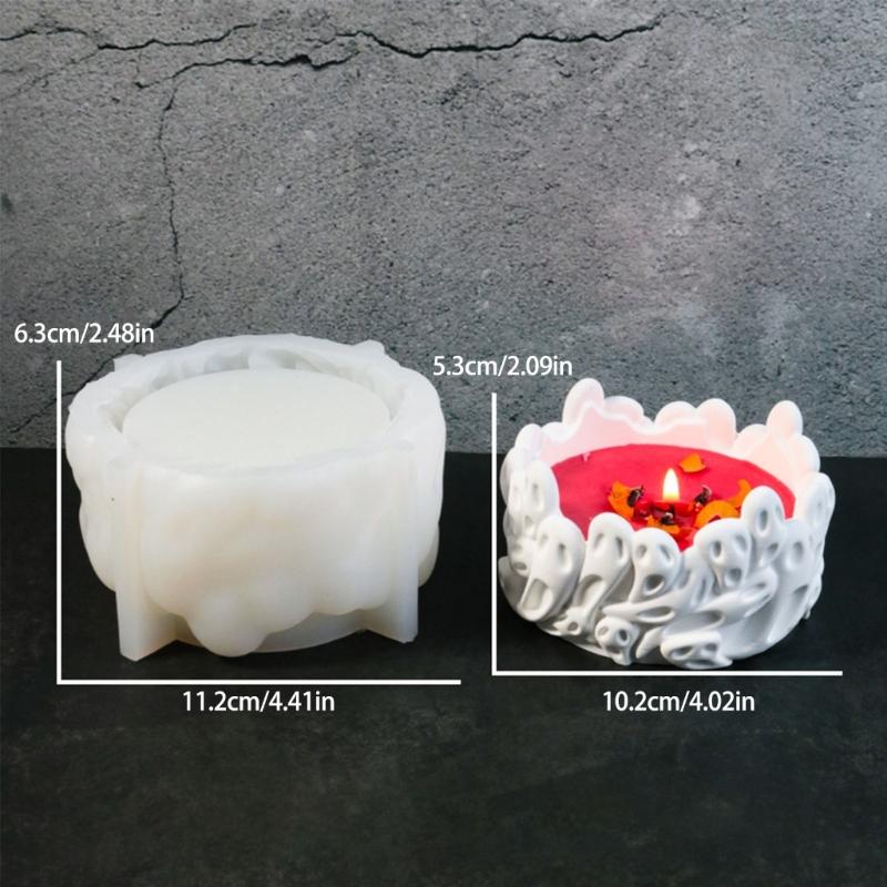 Unique Candle Holder Molds Crafting Molds Skull Shape Candle Base Moulds Silicone Texture for Crafting Candlesticks