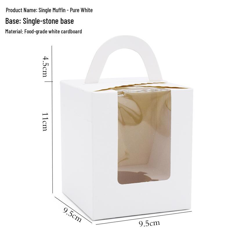 Kraft Paper Cupcake Box with Transparent Window for Mousse, Pudding, Muffins, and Egg Tarts