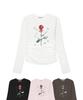 ESCAPEFROM Only One Rose Print Slim Fit Shirred Long Sleeve [4 Colors]
