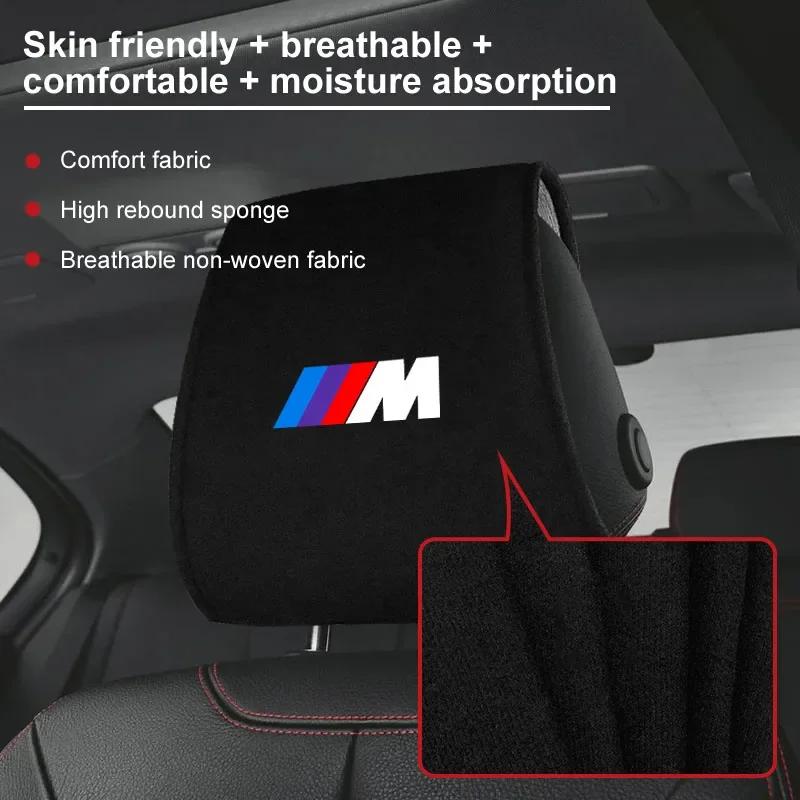 1/2 Peças Acessórios para Carro Capas Protetoras para Encosto de Cabeça de Banco Para BMW M X1 X3 X5 X6 X7 E34 E36 E39 E46 F10 F20 Z4 Performance