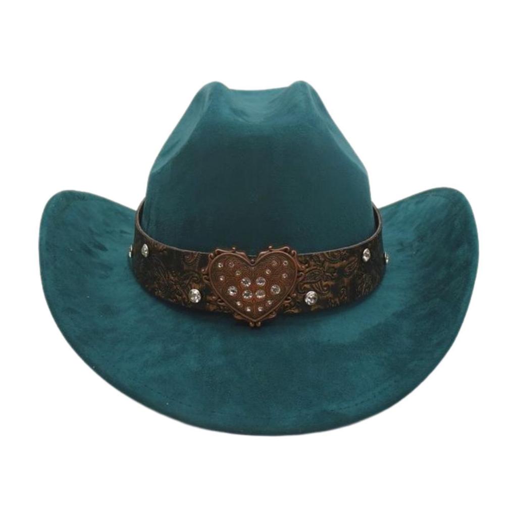 Premium Sense One-Word Top Suede Top Hat Jazz Hat New Love Diamond-Encrusted Western Cowboy Hat