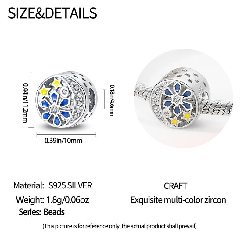 Original Charmscopper Snowflakes Stars Moon Beads Fit Charms Platabracelets For Women Women Jewelry Making Diy