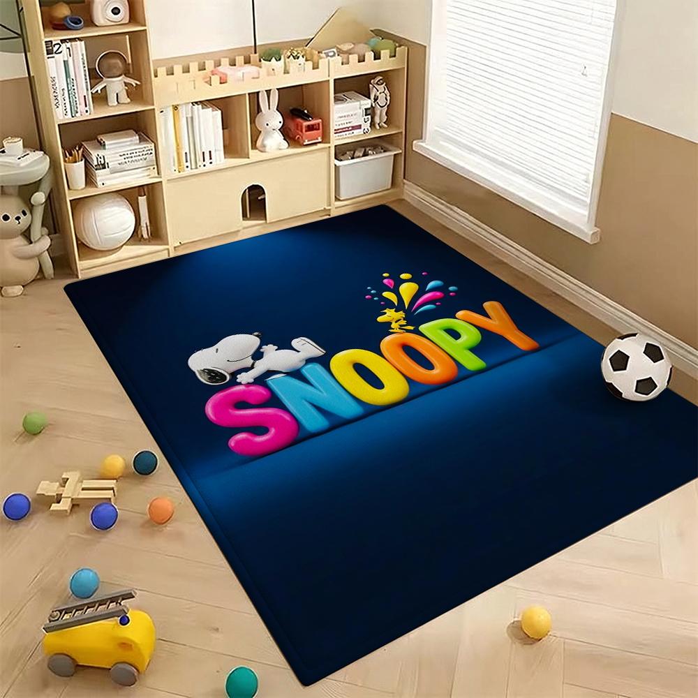 Snoopy Sweet Love Ride Rectangular Rug Nonslip Easyclean Carpet For Kids Bedroom Play Area Home Decor Great Holiday Gift