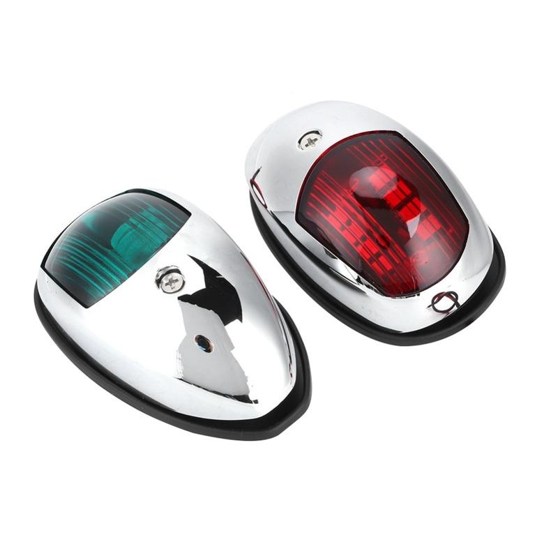 1Pair Professional 12V LED Marine Navigation Light PC Boat Navigation Light Red Port Lamp For Bass Boats