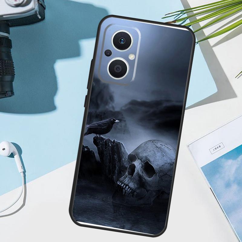Skull Crow Flower Cover For OPPO Reno 14 F 13 12 11 10 Pro 11F 12F 13F 7 8 Lite OPPO Find X9 X8 X6 X5 Pro Case
