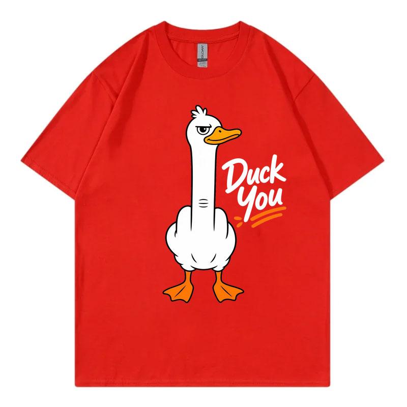 Duck You Funny Meme Graphic T Shirts Unisex Unisex Clothing Fashion Cartoon Short Sleeve Tshirts Summer Casual Loose Cotton Tshirt