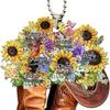 Wild West Floral Gift For Horse Lovers Vintage Cowboy Car Decoration Hanging Ornament