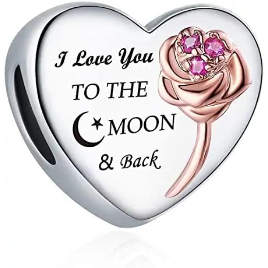 New S925 Sterling Silver I Love You Bat Pregnant Siste Pendant Charm Bead Fit Original  Bracelet Trinket DIY Women Jewelry