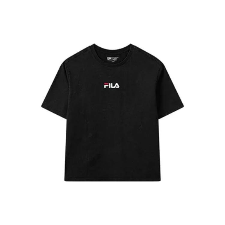 FILA T Shirts Men s Black Crew Neck Moderate F11M128166F-BK XXL